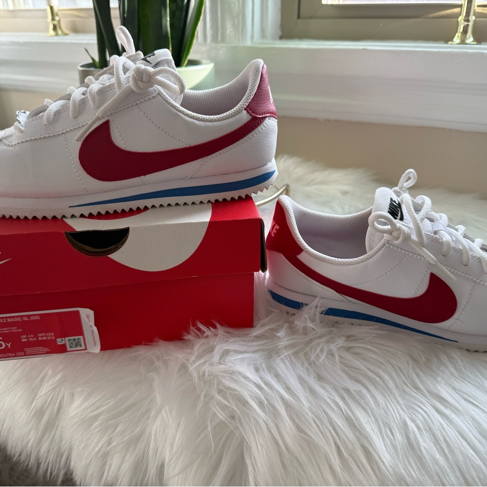 Nike Cortez Basic SL GS White Varsity Red Size 5Y (Women’s 6.5–7) - Picture 2 of 7
